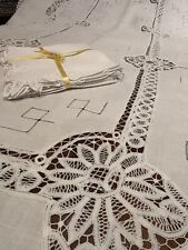 Antica Tovaglia Lino  Ricamo