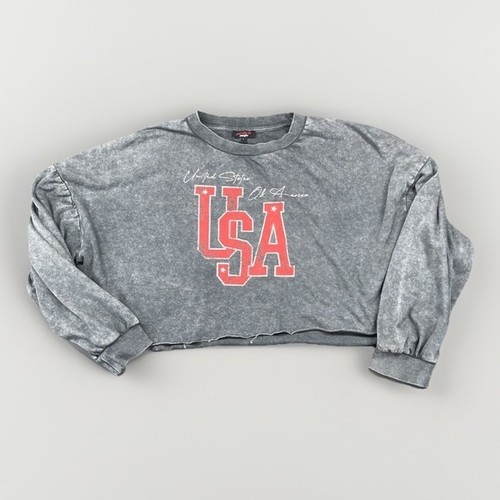 Felpa usa grafica ritagliata - usa,