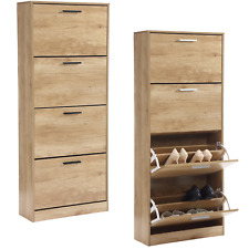 SCARPIERA SALVASPAZIO 4 ANTE RIPIANI INGRESSO SLIM MOBILE PORTA SCARPE LEGNO
