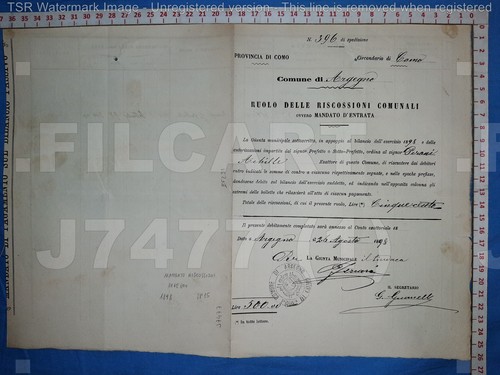 J7477 documento storico antico - j7477,