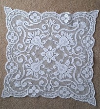 Centrino Quadrato In Pizzo Lavorazione A Filet Vintage