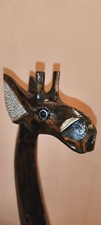 Vintage Scultura Totem Zebra In Legno  Decorato  Asia Altezza Cm 100