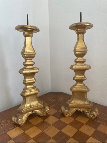 Coppia antichi candelabri - coppia,