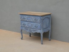 Comò cassettone due cassetti st.provenzale laccato Shabby Chic, '900 - L 87 cm!
