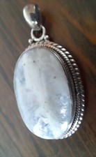 PIETRA LUNA CIONDOLO PENDENTE @SPLENDIDO@ ADULARIA LUCENTE E ARGENTO 925 DONNA 