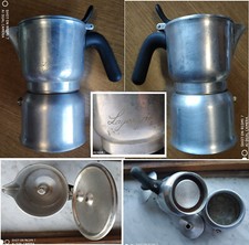 CAFFETTIERA VINTAGE D'ALLUMINIO  MARCA LAGOSTINA MODELLO VESUVIA.   USATA.