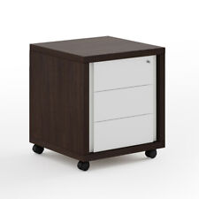 CASSETTIERA SU RUOTE STUDIO PROFESSIONALE DIREZIONALE UFFICIO 3 CASSETTI WENGE