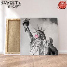 QUADRO STATUA DELLA LIBERTA' POP ART NEW YORK Stampa su Tela ALTA' ARREDO USA