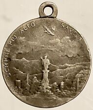 D’ANNUNZIO VOLO DEL POETA SOPRA TRENTO BIPLANO SAVOIA-FARMAN 1915 MED. ARGENTO