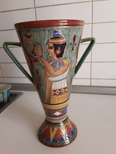 Meraviglioso Vaso A.VOLPI DERUTA Tema egizi Vintage Anni 60
