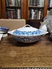 Zuppiera porcellana bianca blu