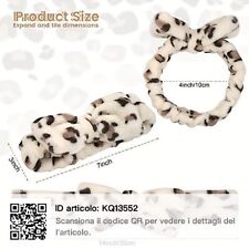 Fascia Banda Elastico Capelli Maculato Leopardato Velluto Color Giallo