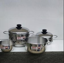 4 Pentole in acciao fondo termodiffusore adatta ad induzione Vev Vigano Kapitol