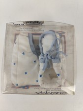 APPLAUSI SCARPINE NEAONATO VINTAGE SCARPE BEBE' BIANCHE CUORICINI BLU ALLEGRIA