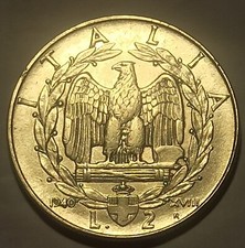  MONETA 2 LIRE 1940 XVIII
