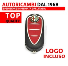 Cover Guscio Ricambio CHIAVE 3 Tasti gomma TOP con LOGO Alfa Romeo Mito Giuli...