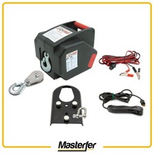 Verricello elettrico da 12 V Ribitech PE12V  900 kg telecomando a filo paranco a