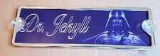 Targa auto Incisa Metallo con scritta Dr Jekyll immagine Dart Vader Lord Fener 