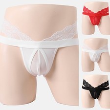 Slim Fit Men Lace Mesh Pouch
