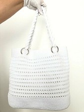 Borsa bianca Hobo uncinetto