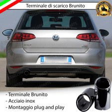 TERMINALE DI SCARICO PER MARMITTA TONDO NERO BRUNITO INOX VOLKSWAGEN GOLF 7 VII