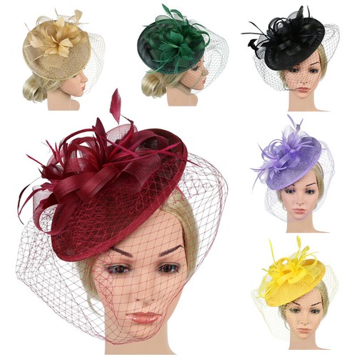 Cappello donna maglia - , piuma