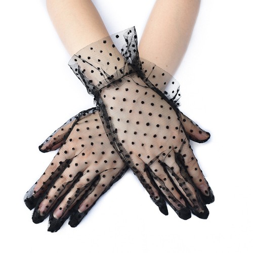 Floral lace polka dot - dot, short