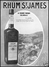 PUBBLICITA'1930 RHUM ST.JAMES COLONIE PIANTAGIONE ANTILLE BOTTIGLIA LIQUOR DRINK