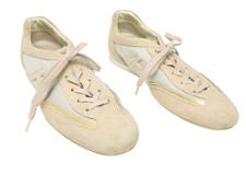 Scarpe Hogan Donna EU 38,5 Beige Basse Con Lacci Punta Rotonda Logo