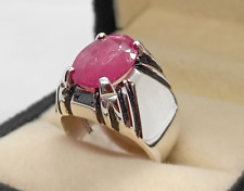 Anello 10 carati rubino rosso naturale argento sterling 925 fatto a mano rubino