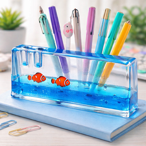 Aquarium pencil holder paper - aquarium,