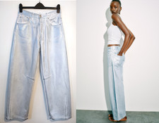 Jeans Zara blu metallizzato