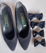 SCARPE DONNA DECOLLETE' IN TESSUTO CANNETE' NERO - "NICA"  N. 39   OCCASIONE