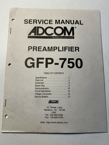 Adcom gfp 750 preamplificatore - adcom, gfp-750
