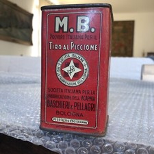SCATOLA IN LATTA POLVERE ITALIANA M.B. PER TIRO AL PICCIONE-BASCHIERI & PELLAGRI