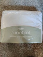 Nuovo Home Foglio Set 200 Fili Profondo Aderente Tasche Doppio Misura Letto