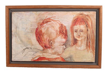 Dipinto olio su tela bambino e