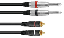 CAVO JACK MONO 2  X 6,35 MM --  2 RCA MONO prolunga mixer casse attive chitarra