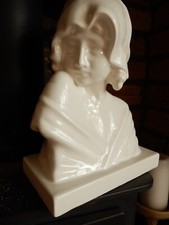 Busto statuina RAGAZZA CONTADINA FRANCESE stile FATTO A MANO UK vintage 10 3/8" 1kg GRANDE