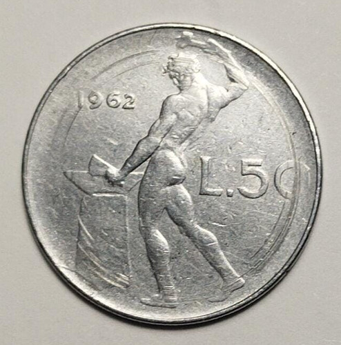Moneta 50lire vulcano 1962 con - moneta,