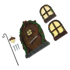 2 Set Micro Decorazioni Paesaggistiche Finestra Porta Fluorescente Ornamento Albero