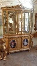 VETRINA LEGNO DECORO ORO PRINCIPESSA SISSI ENTRATINA ARREDO CASA SALOTTO