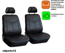 Coprisedili Anteriori 1+1 Nero Ecopelle Impermeabile Per Vw Golf 3 4 5 6 7 Polo