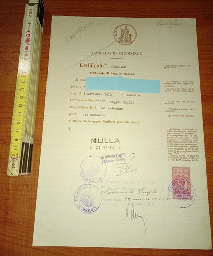 Certificato casellario - certificato,
