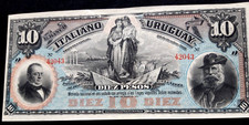italiano uruguay 10 pesos 1887
