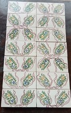 Lotto di 14 mattonelle vintage in ceramica smaltata Giovanni De Simone