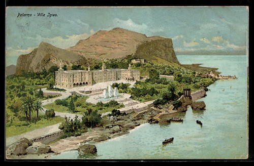 Cartolina palermo villa - palermo,,