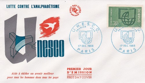 Francia 1966 fdc unesco - francia,