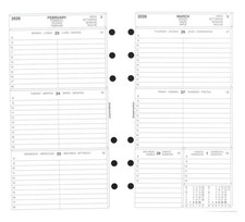 Ricambio Agenda Anelli Anno 2026, Planning Settimanale 170 x 96 mm.Greenwitich