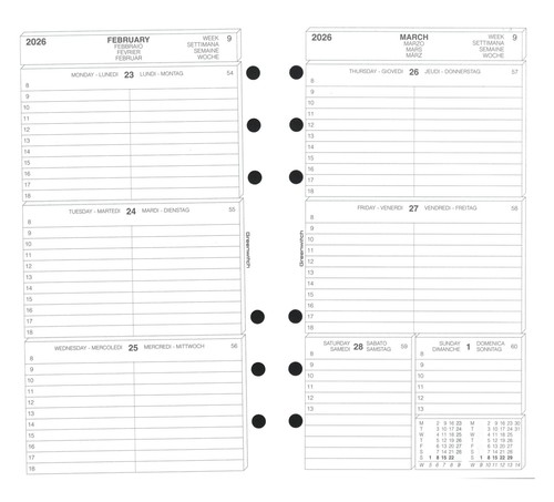 Ricambio agenda anelli anno - ricambio,